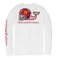 USC Trojans Men's Vineyard Vines White In LA Helmet Whale Long Sleeve T-Shirt
